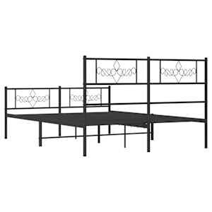 Kovový rám postele s hlavovým a nožním čelem černý 150 x 200 cm - obrázek 8