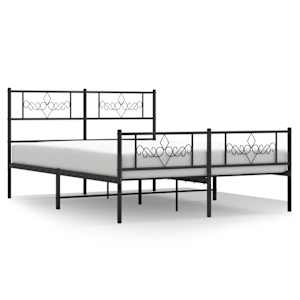 Kovový rám postele bez matrace s nožním čelem černý 160x200 cm - obrázek 2