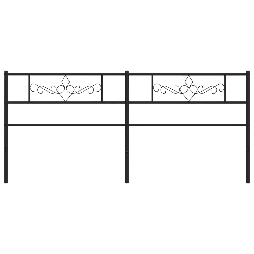 vidaXL Hoofdbord 193 cm metaal zwart afbeelding