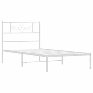 Kovový rám postele s čelem bílý 80 x 200 cm - obrázek 3