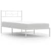 vidaXL metallist voodiraam peatsiga, valge, 90 x 200 cm