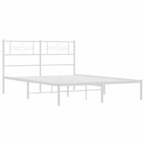 Kovový rám postele s čelem bílý 135 x 190 cm - obrázek 3