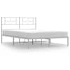 vidaXL metallist voodiraam peatsiga, valge, 140x200 cm