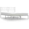 vidaXL metallist voodiraam peatsiga, valge, 150x200 cm