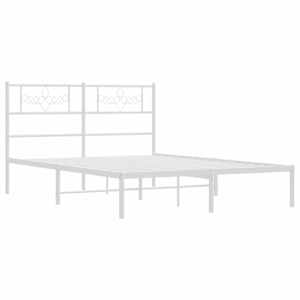 Kovový rám postele s čelem bílý 150 x 200 cm - obrázek 3