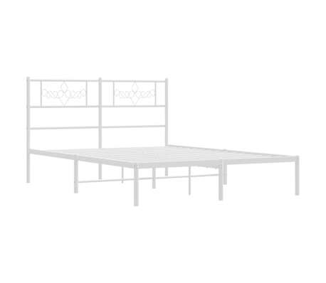 vidaXL Cadre de lit métal sans matelas et tête de lit blanc 160x200 cm