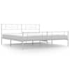 vidaXL metallist voodiraam peatsi ja jalutsiga, valge, 193x203 cm