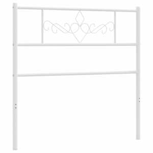 Kovové náhradní čelo postele bílé 75 cm - obrázek 4