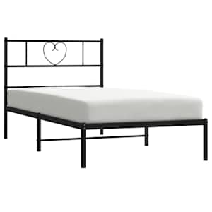 vidaXL Cadre de lit m&eacute;tal sans matelas avec t&ecirc;te de lit noir 90x200 cm