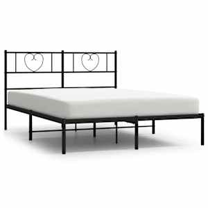 Kovový rám postele s čelem černý 150 x 200 cm - obrázek 2