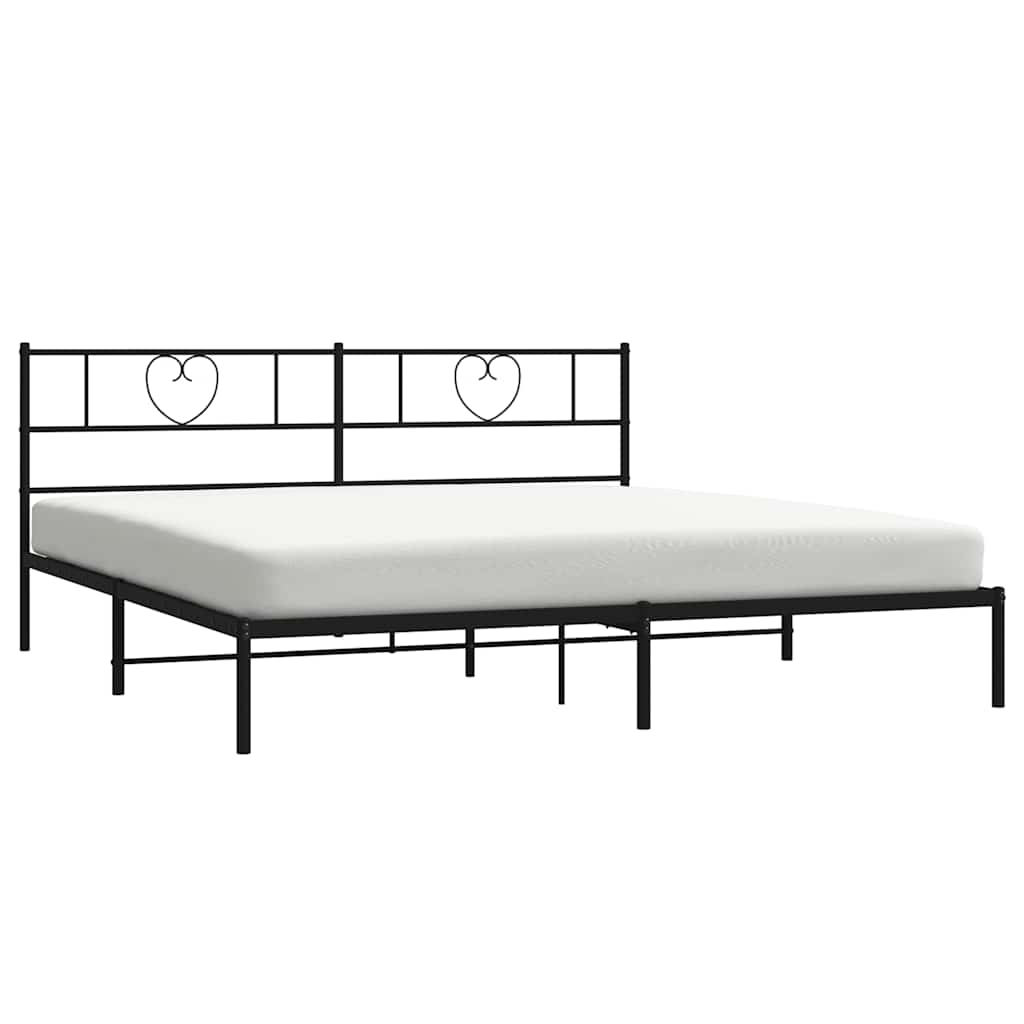 vidaXL Bedframe met hoofdbord metaal zwart 193x203 cm afbeelding