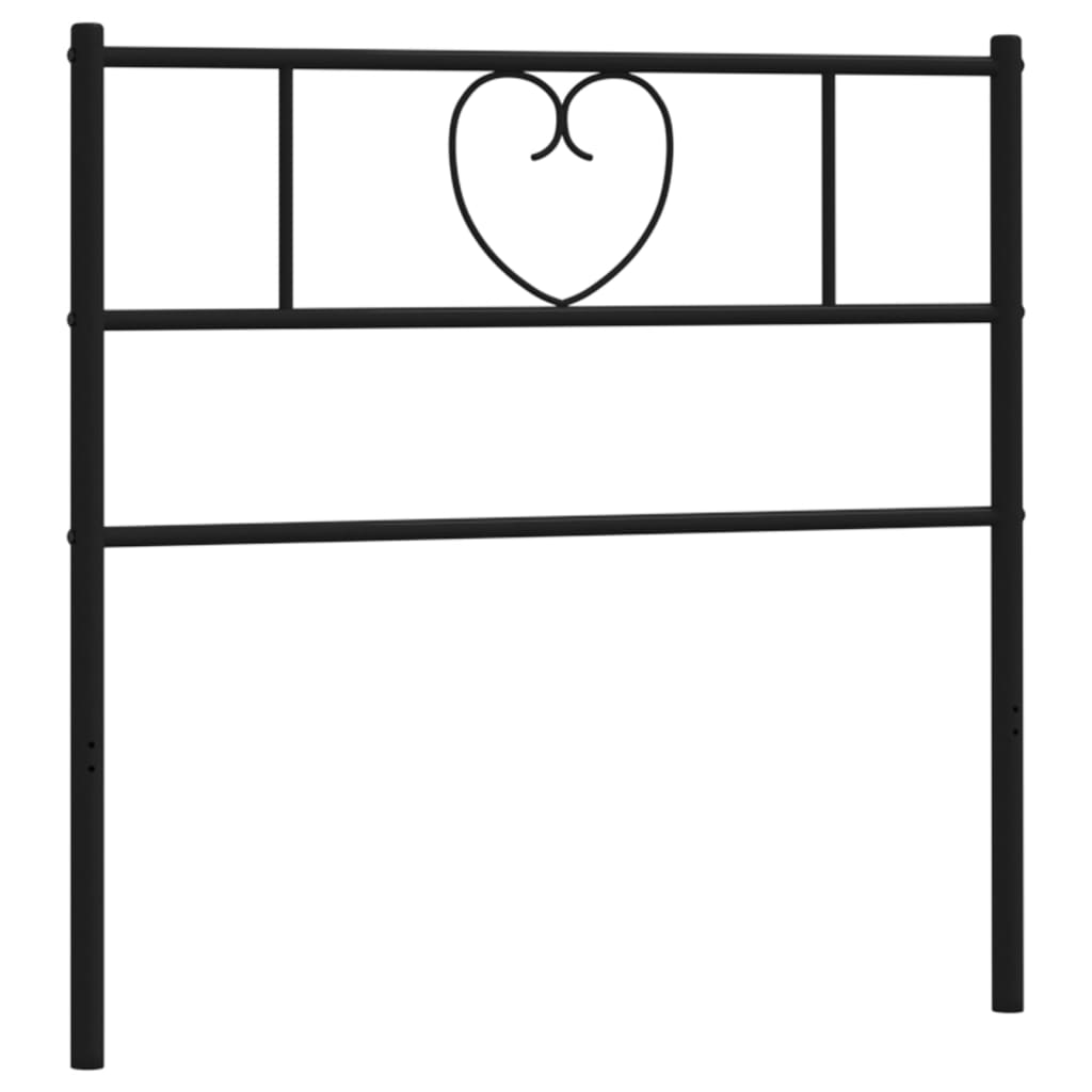 vidaXL Metallinen sängynpääty musta 75 cm