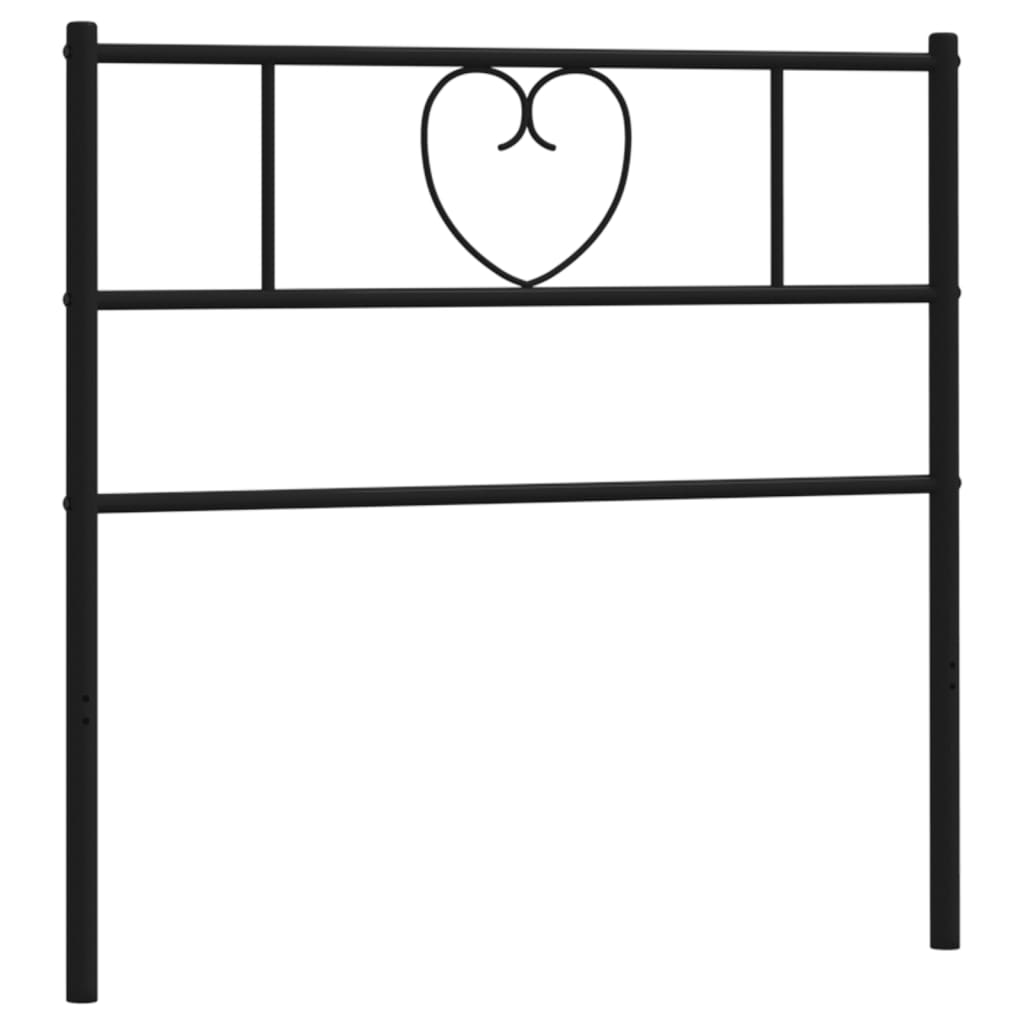vidaXL Hoofdbord 80 cm metaal zwart afbeelding