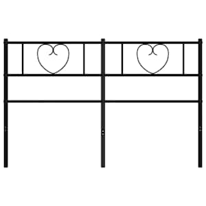Kovové náhradní čelo postele černé 150 cm - obrázek 5