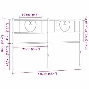 Kovové náhradní čelo postele černé 150 cm - obrázek 7