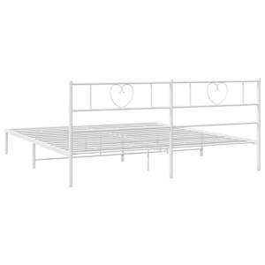 Kovový rám postele s čelem bílý 200 x 200 cm - obrázek 7