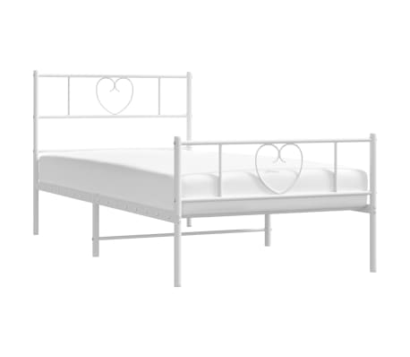 vidaXL Estructura cama sin colchón con estribo metal blanco 80x200 cm