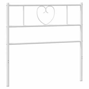 Kovové náhradní čelo postele bílé 75 cm - obrázek 2