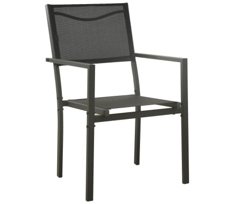 vidaXL 7-osaline aia s&ouml;&ouml;gim&ouml;&ouml;bli komplekt, must, teras ja tekstileen