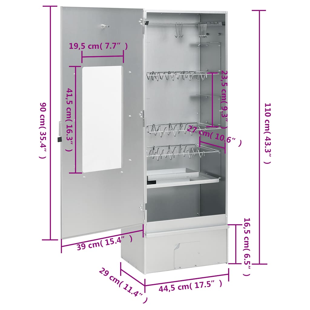 Pečica za dimljenje z generatorjem hladnega dima pocink. jeklo
