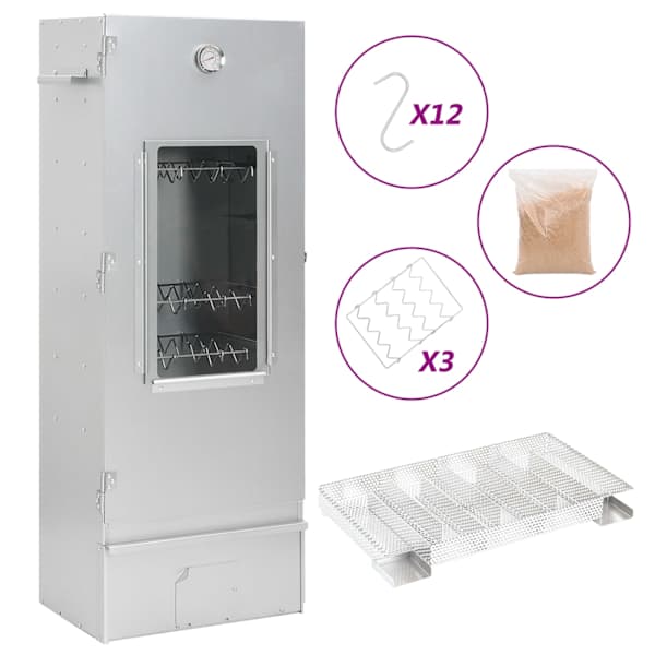 vidaXL BBQ suitsuahi koos k&uuml;lmsuitsu generaatoriga, tsingitud teras
