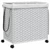 vidaXL ratastega pesukorv, valge, 60 x 35 x 60,5 cm, rotang