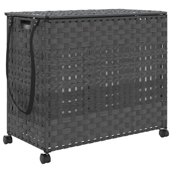 vidaXL ratastega pesukorv, hall, 66 x 35 x 60 cm, rotang