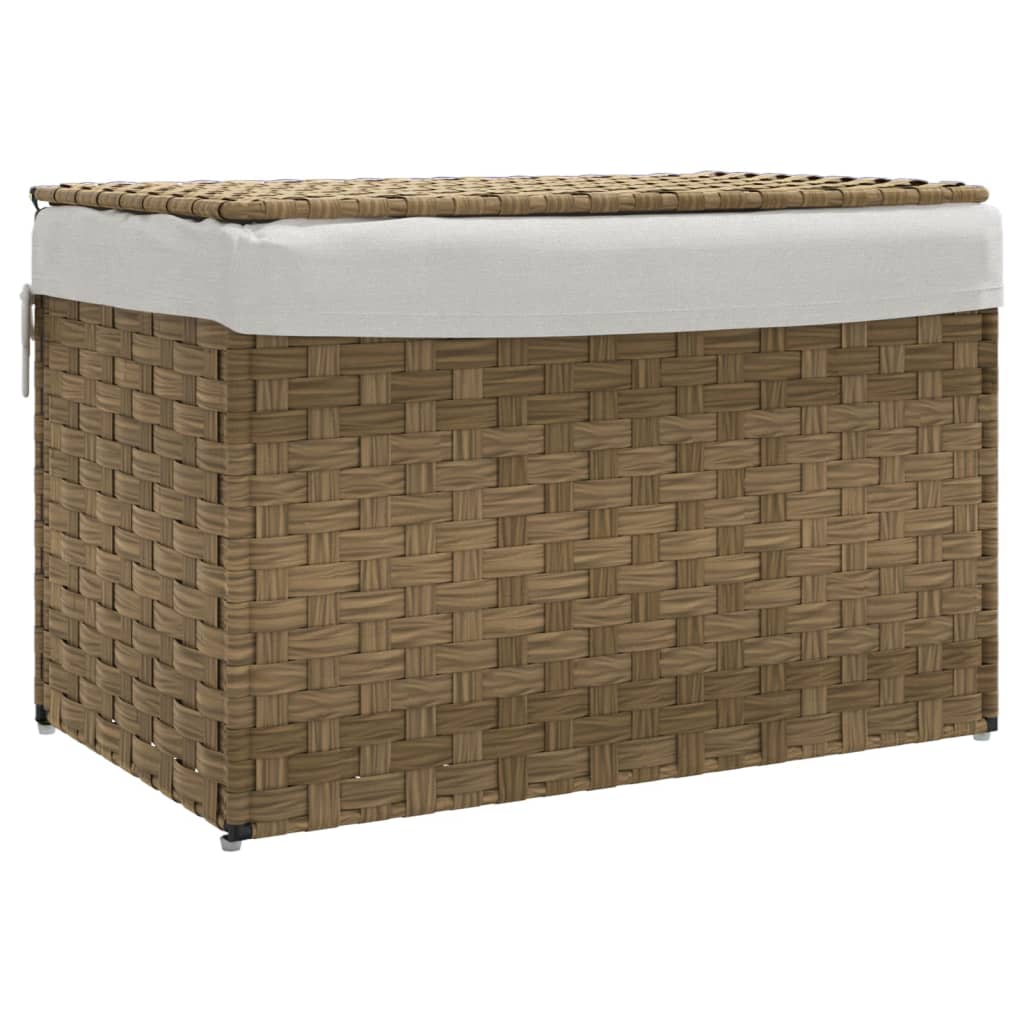 vidaXL Koš na prádlo s víkem 55,5 x 35 x 34 cm polyratan