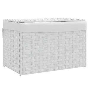 vidaXL kaanega pesukorv, valge, 55,5 x 35 x 34 cm, pol&uuml;rotang