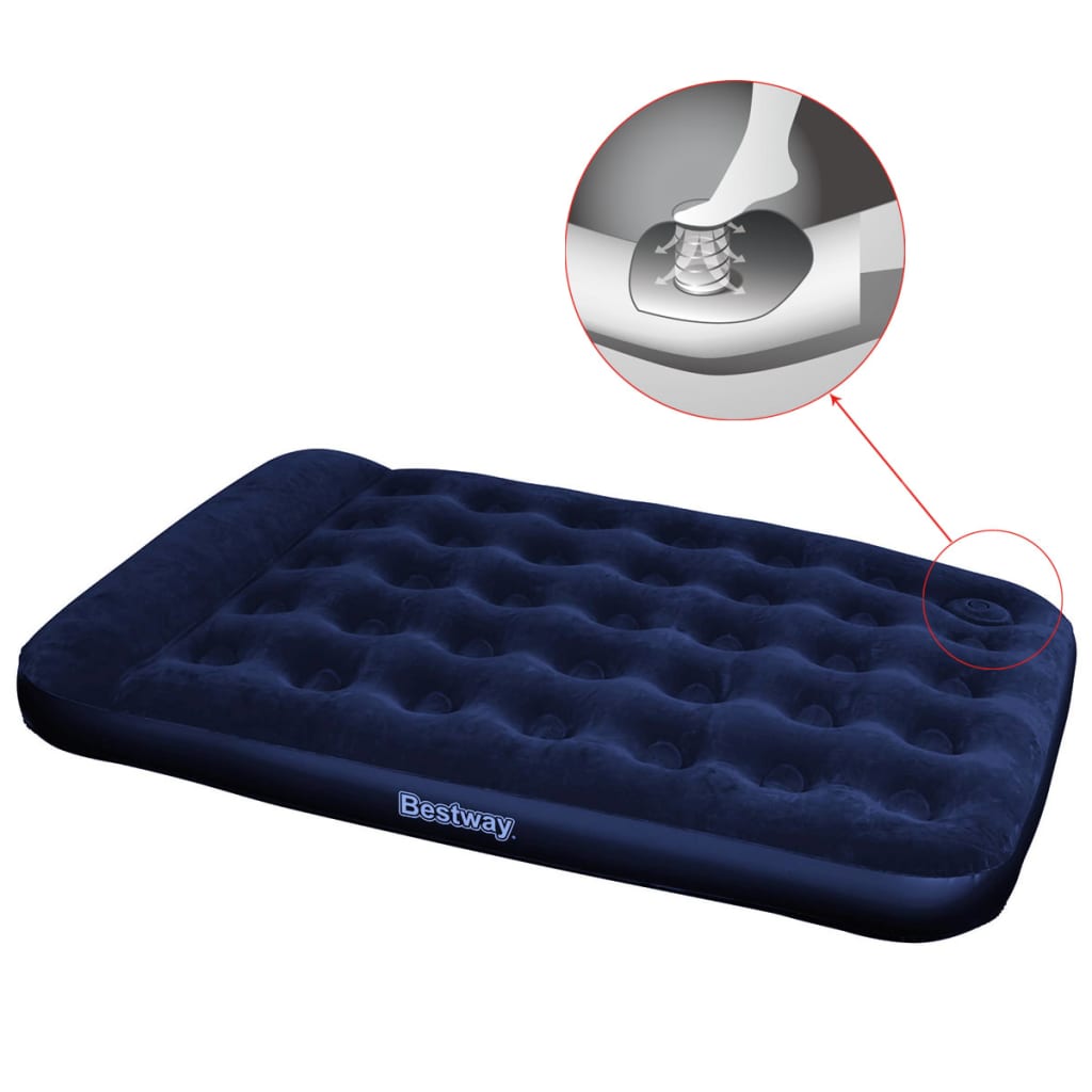 Bilde av Bestway Oppblåsbar Flokket Luftseng Med Innebygd Pumpe 191x137x28 Cm