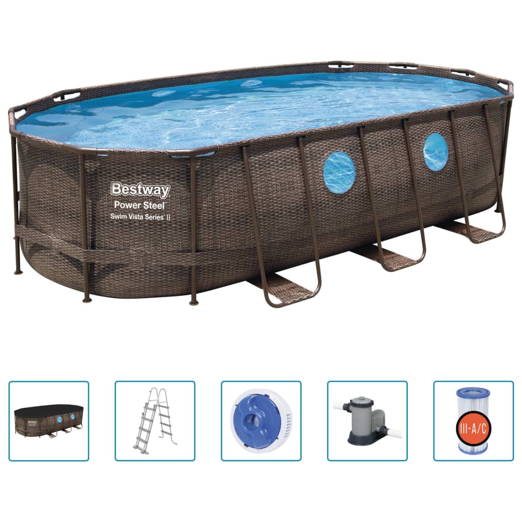 Bestway Bazénová sada Power Steel Swim Vista Series 549 x 274 x 122 cm