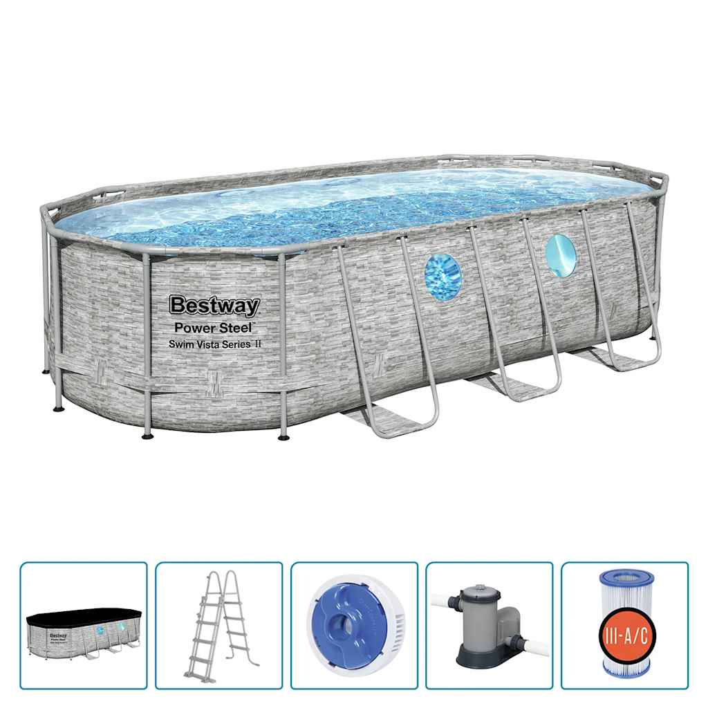 Bestway Bazénová sada Power Steel Swim Vista Series 549 x 274 x 122 cm