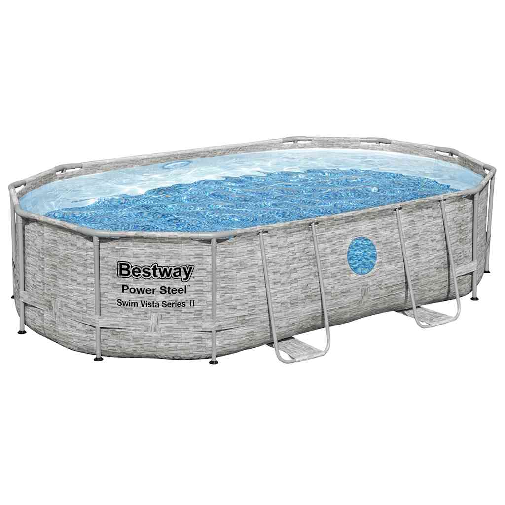 Bestway Power Steel Zwembadset ovaal 488x305x107 cm afbeelding