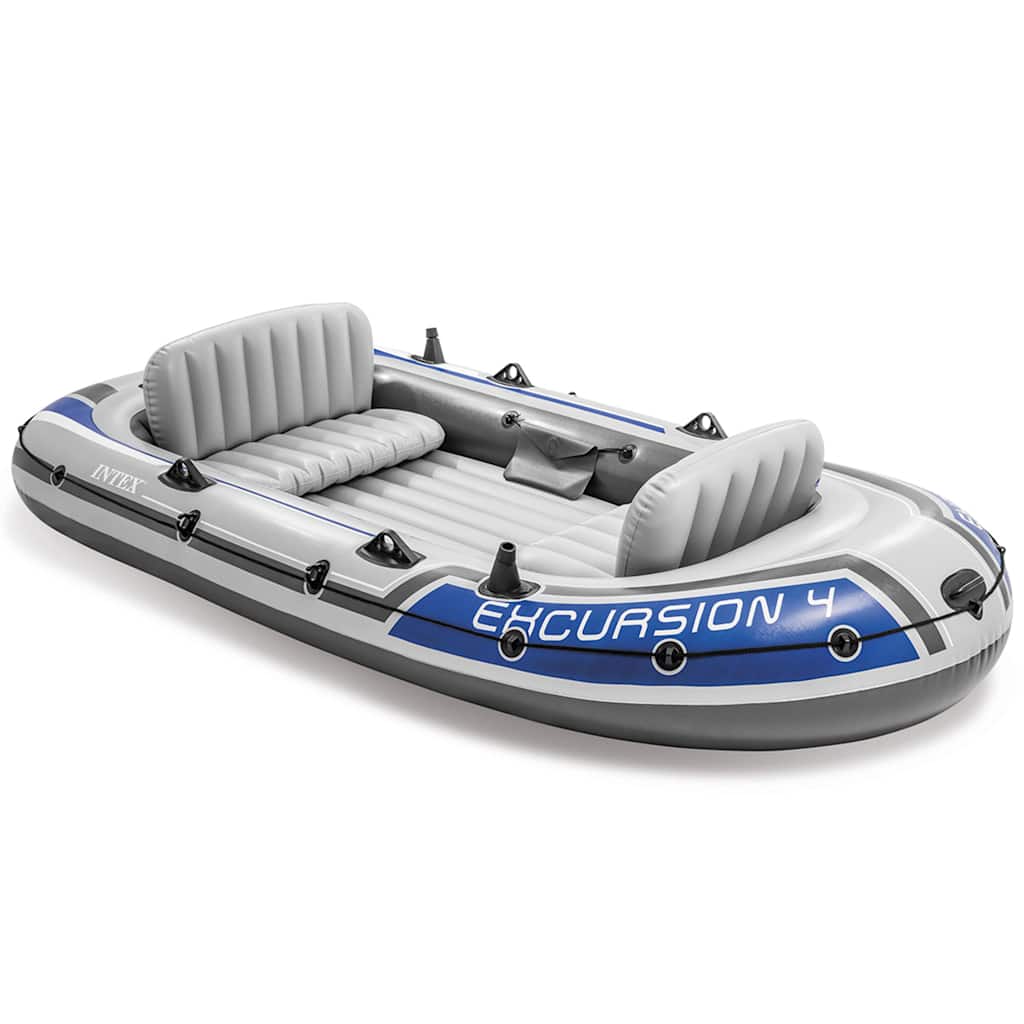 INTEX Opblaasboot Excursion 4 met roeispanen en pomp afbeelding
