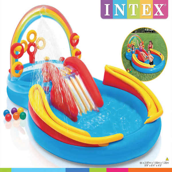Intex t&auml;ispumbatav bassein "Rainbow Ring Play Center" 297x193x135 cm