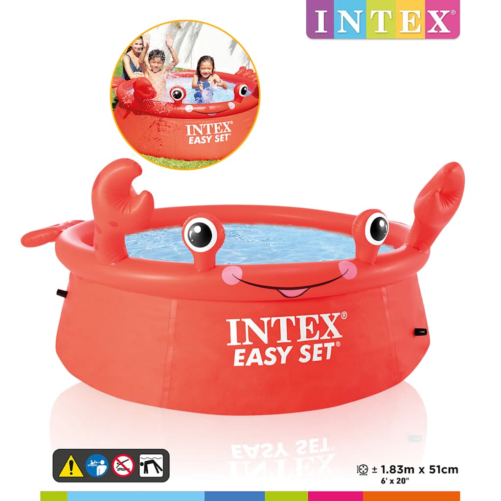 Thumbnail - INTEX Happy Crab Kinderpool Aufblasbar Easy Set 183x51 cm