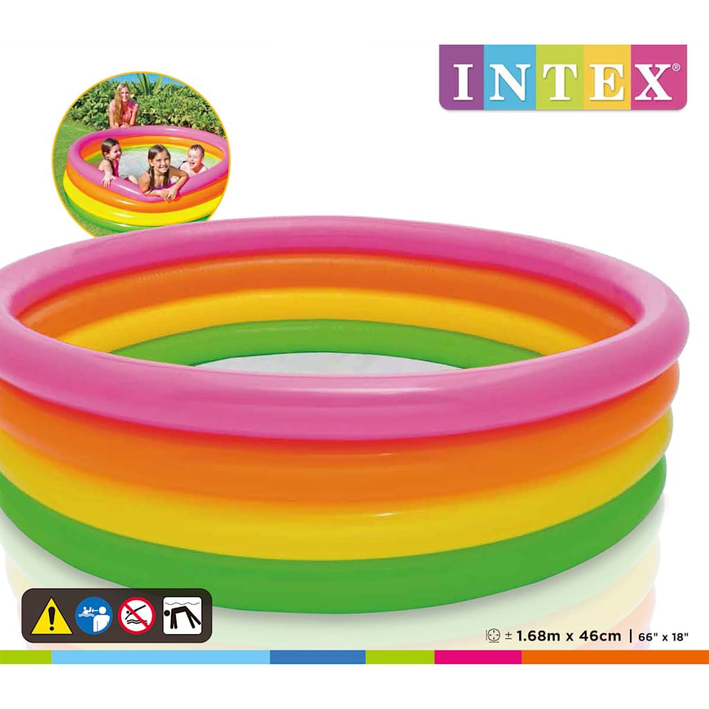 INTEX Zwembad Sunset opblaasbaar 4 ringen 168x46 cm afbeelding