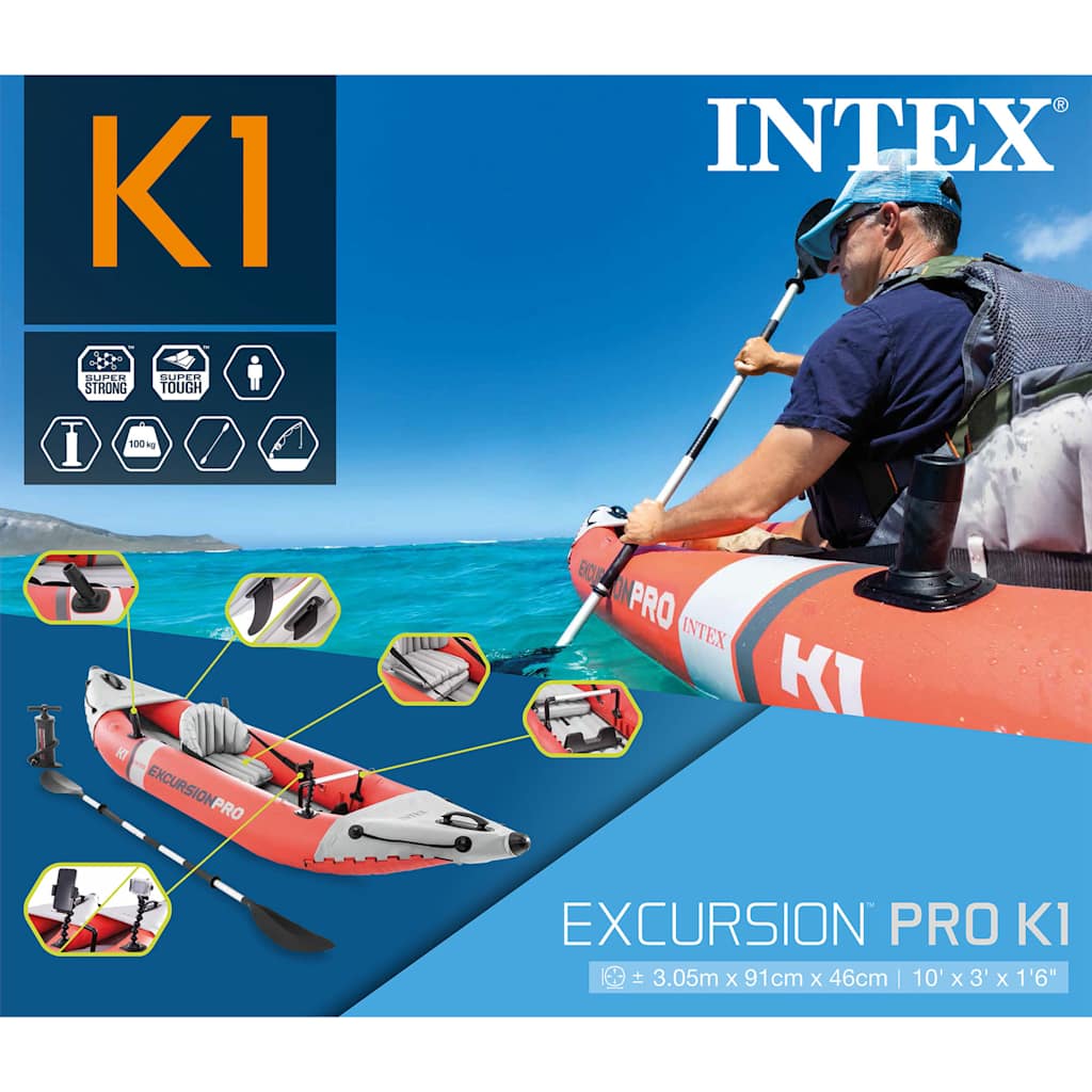 Thumbnail - INTEX Kajak Aufblasbar Excursion Pro K1 305x91x46 cm