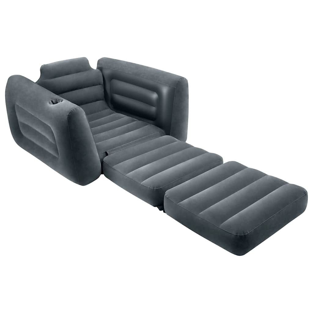 Thumbnail - INTEX Aufblasbarer Sessel Ausziehbar 117x224x66 cm Dunkelgrau