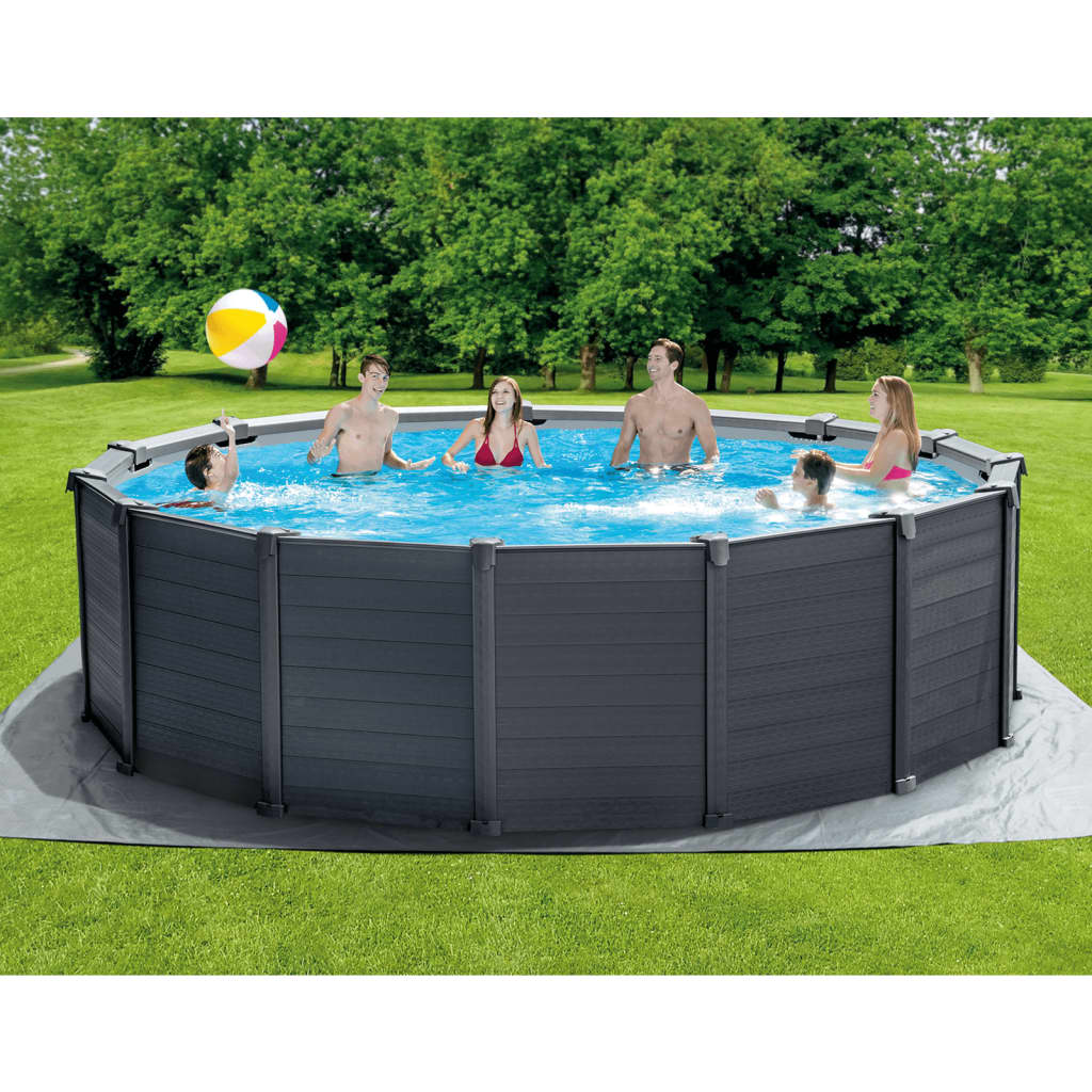 INTEX fritstående swimmingpool Graphite Gray Panel 478x124 cm
