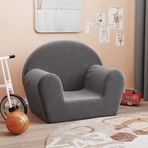 Otroški kavč antracit mehak pliš