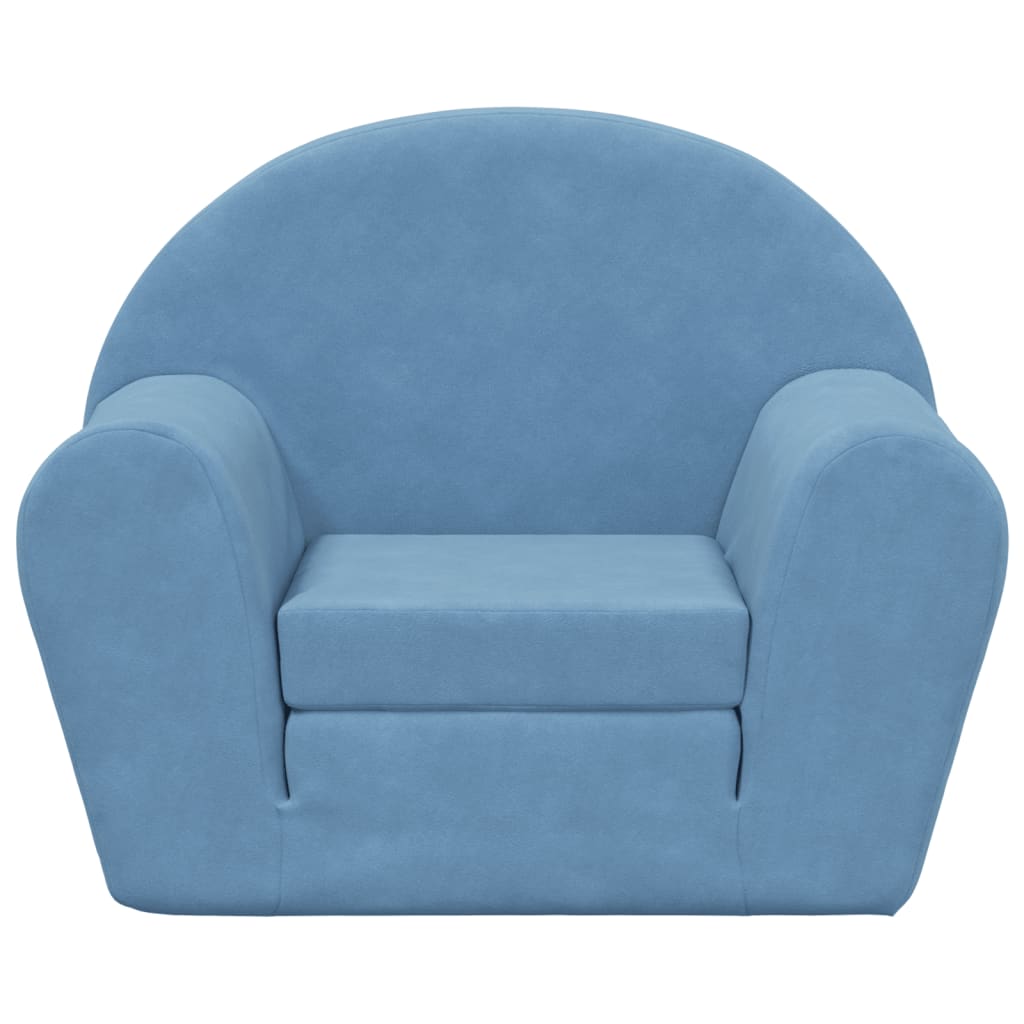 vidaXL Kinderslaapbank zacht pluche blauw afbeelding