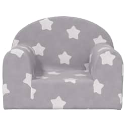 vidaXL Canap&eacute; pour enfants gris clair avec &eacute;toiles peluche douce
