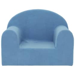 vidaXL Vaiki&scaron;ka sofa, mėlynos spalvos, mink&scaron;tas pliu&scaron;as