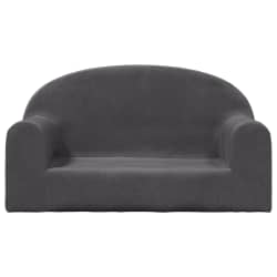 vidaXL Canap&eacute; pour enfants 2 places anthracite peluche douce