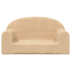 vidaXL Canap&eacute; pour enfants 2 places cr&egrave;me peluche douce