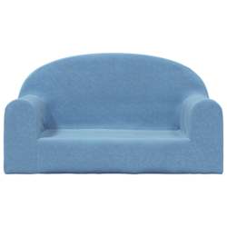 vidaXL Canap&eacute; pour enfants 2 places bleu peluche douce