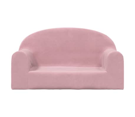 vidaXL Kindersofa 2-Sitzer Rosa Weich Pl&uuml;sch