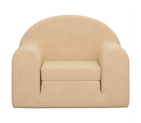 vidaXL Gyerek kanap&eacute;&aacute;gy kr&eacute;m puha pl&uuml;ss