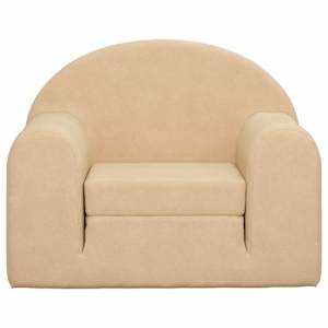 vidaXL Gyerek kanap&eacute;&aacute;gy kr&eacute;m puha pl&uuml;ss